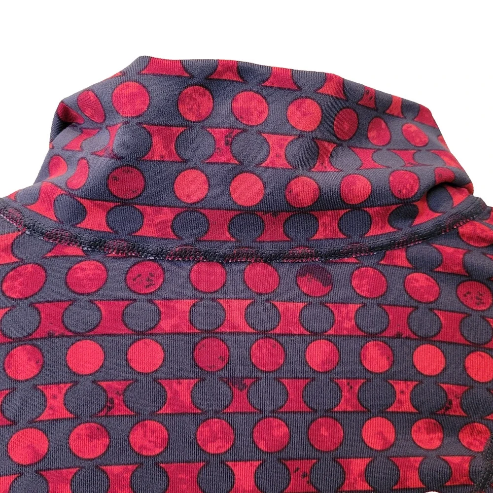 Title Nine Womens Long Sleeve Red Gray Print Half Zip Dress XS Stretch - Picture 4 of 7